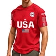 thumbnail image 1 of Men's USA 250th Anniversary Shirt Patriotic American Flag Graphic Short Sleeve Crew Neck Tee, 1 of 5