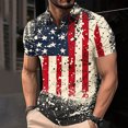 thumbnail image 1 of Men's USA 4Th Of July Shirts Independence Day Flag Button Up T-Shirt Casual Short Sleeved Lapel Top Multicolor XXL, 1 of 5