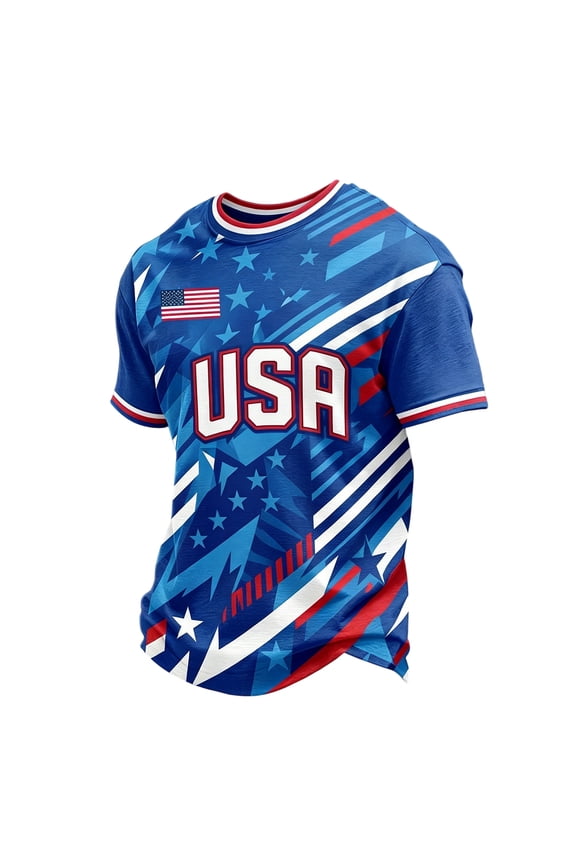Men's USA America Soccer Jersey Shirts 2026 Soccer Cups Patriotic Short Sleeve Fan Tee Athletic Training Football Top Star Stripes Graphic Apparel