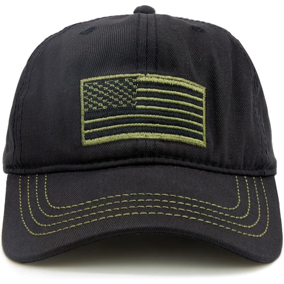 Men's USA American Flag Baseball Cap Embroidered Polo Style Military Army Trucker Hat
