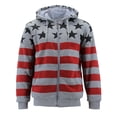 thumbnail image 1 of Men's USA Flag Athletic Soft Sherpa Lined Fleece Zip Up Hoodie Sweater Jacket (Red Stars Stripes, XL), 1 of 2