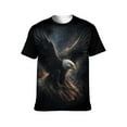 thumbnail image 1 of Men’s USA Flag Bald Eagle Graphic T-Shirt, All-Over Print Style, Stretch Polyester Spandex Tee, Short Sleeve Crewneck, S-4XL, 1 of 7