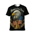thumbnail image 1 of Men’s USA Flag Bald Eagle Graphic T-Shirt, All-Over Print Style, Stretch Polyester Spandex Tee, Short Sleeve Crewneck, S-4XL, 1 of 7