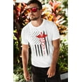 thumbnail image 1 of Men's USA Flag Red Premium Ringspun Tee EMT Nurses Lives Matter White, X-Large, 1 of 2