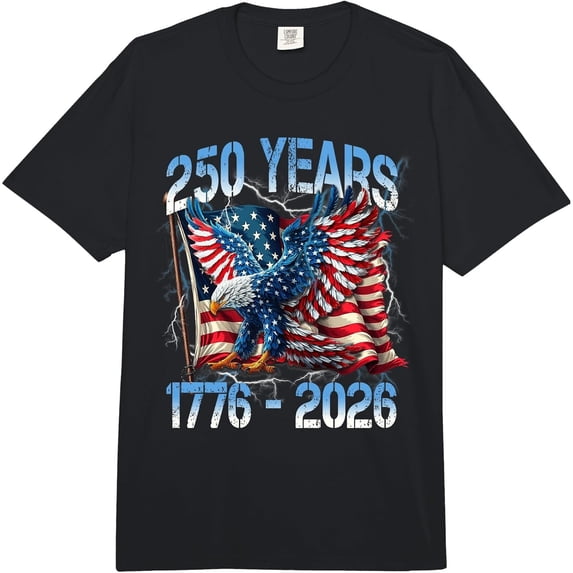 Men's USA Independence 250th Anniversary 1776 2026 Patriotic Eagle T-Shirt, Comfortable Breathable Soft Tee, Men's 100% Cotton Graphic T-Shirt 180gsm