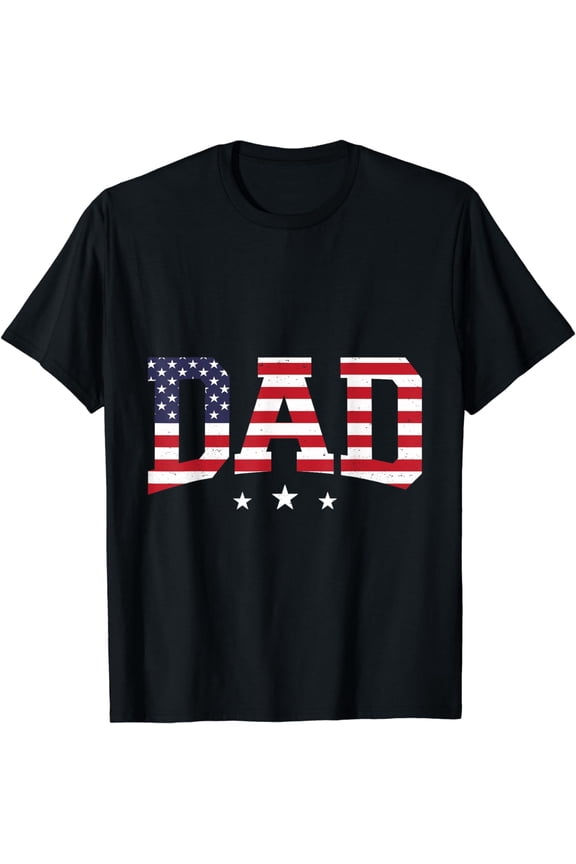 Men's USA Patriotic Dad Father's Day American Flag Dad T-Shirt