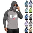 thumbnail image 1 of Men's USA Patriotic Hoodie with Built-in Face Mask and Raglan Sleeves Featuring UPF 50+ Sun Protection for Independence Day Fishing Hiking Camping or Outdoor Work Navy M, 1 of 6