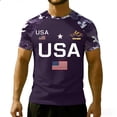 thumbnail image 1 of Men's USA Patriotic Independence Day Shirt American Flag Graphic Casual Fourth of July Tee, 1 of 5