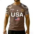 thumbnail image 1 of Men's USA Patriotic Independence Day Shirt American Flag Graphic Casual Fourth of July Tee, 1 of 5