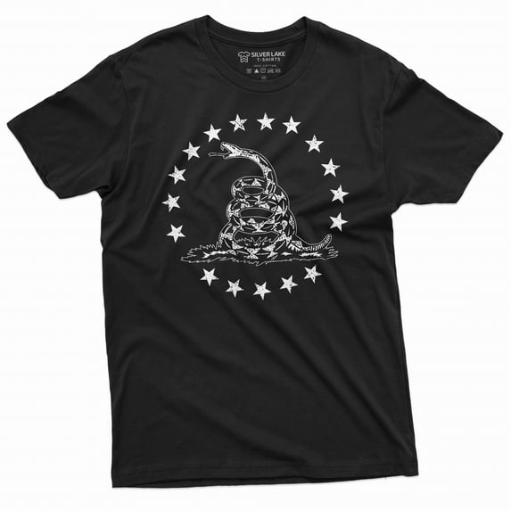 Men's USA Patriotic T-shirt 4th of July Independence day American flag shirt 1776 rattlesnake shirt