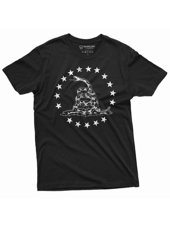 Men's USA Patriotic T-shirt 4th of July Independence day American flag shirt 1776 rattlesnake shirt
