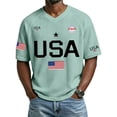 thumbnail image 1 of Men's USA Patriotic V-Neck T-Shirt American Flag Graphic Casual Tee USA 250th Anniversary Shirt, 1 of 4