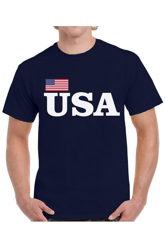 Men's USA Shirt - Graphic Tees - American Flag 4th of July Patriotic Timeless