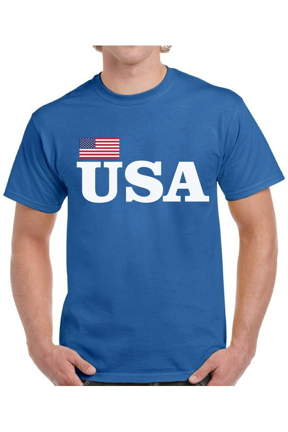 Men's USA Shirt - Graphic Tees - American Flag 4th of July Patriotic Timeless