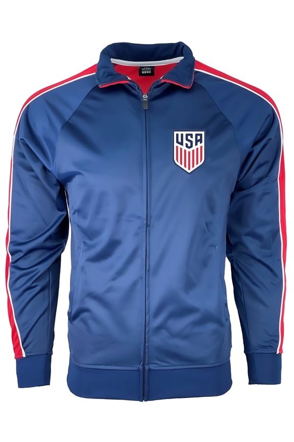 U.S. Soccer Track Jacket, Red/Blue Polyester Adult S-L