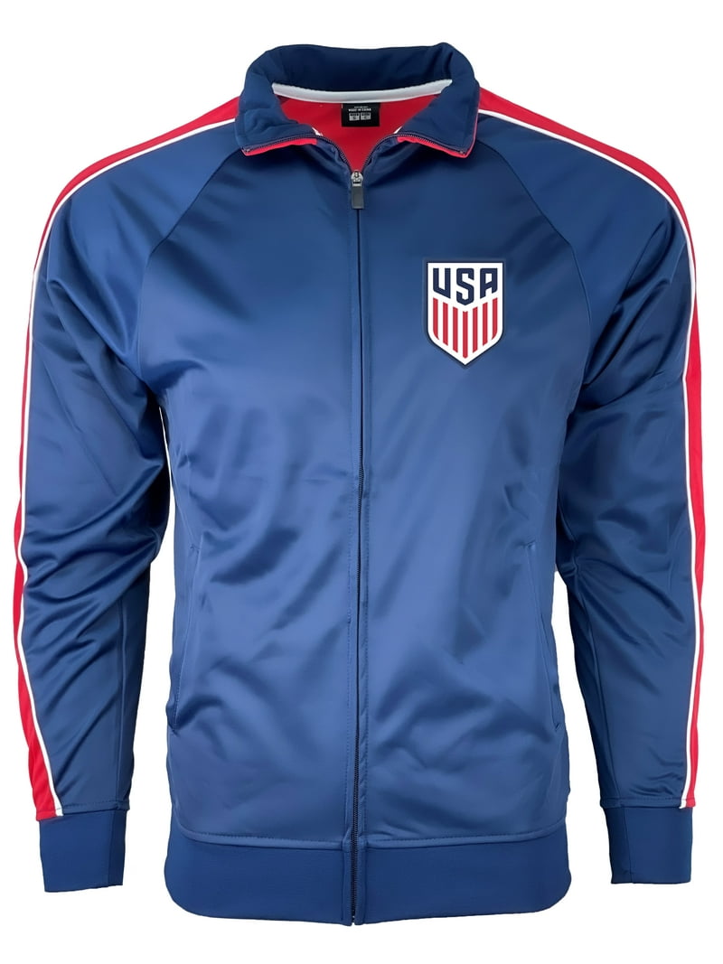 Icon Sports USA Soccer Men's Medium Track Jacket, Blue, 100