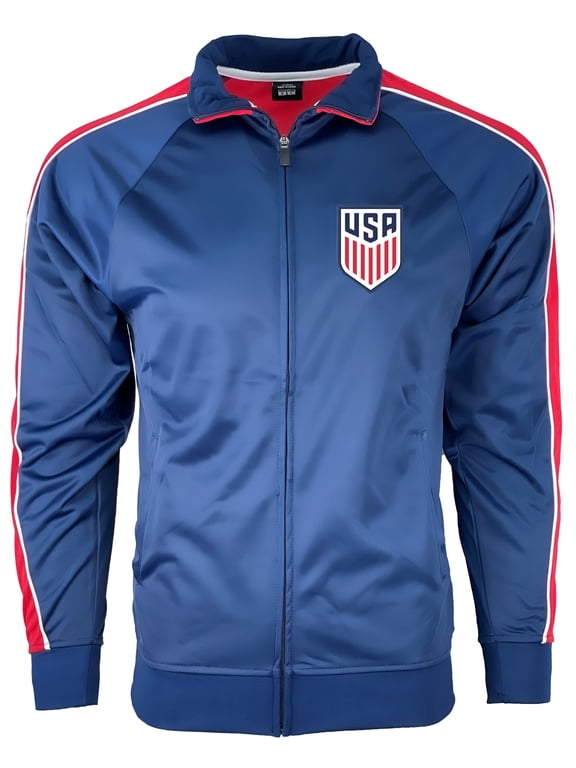 U.S. Soccer Track Jacket, Red/Blue Polyester Adult S-L