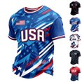 thumbnail image 1 of Men's USA Soccer Jersey 2026 Country Team Fan Shirts, Crewneck Short Sleeve Patriotic American Flag Graphic T-Shirt, Retro Streetwear Football Top, 1 of 5