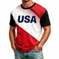 thumbnail image 1 of Men's USA Soccer Jersey 2026, USA Team Crewneck Short Sleeve Fans Football Shirt Retro Streetwear Tops for Game Day, Training, Travel, and Casual Wear Red L, 1 of 9