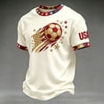 thumbnail image 1 of Men's USA Soccer Jersey Shirts 2026 Country Team Short Sleeve Crew Neck Fan International Football Shirt Retro Streetwear Top Beige XXXXL, 1 of 4