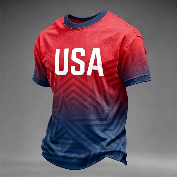 Men's USA Soccer Jersey Shirts 2026 Country Team Short Sleeve Crewneck Fan International Football Shirt Retro Streetwear 4th of July Tops, Wine M