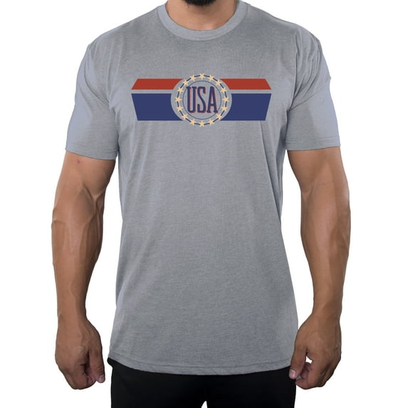 Men's USA T-shirt, Graphic Tee Shirts, Patriotic Shirts - Heather Grey MH200PATRIOT S23 2XL