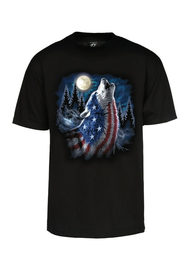 Men's USA Wolf Short-Sleeve T-Shirt - Black - X-Large