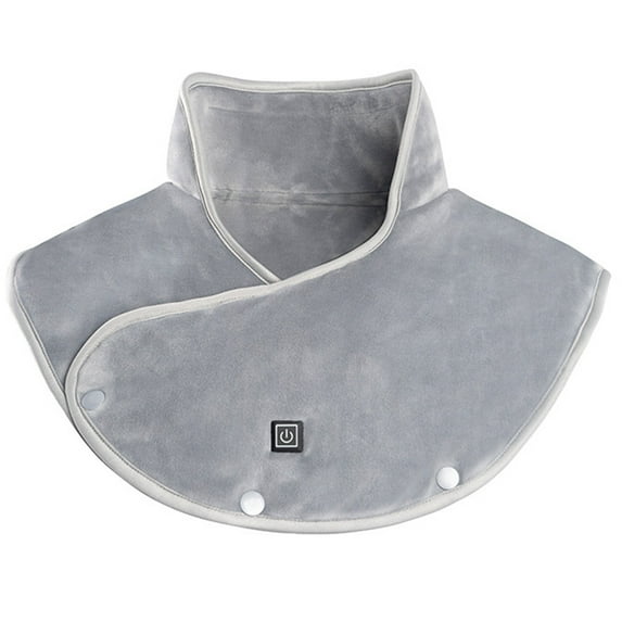 Men's USB Electric Heating Shawl, Rechargeable Heated Wrap, Shoulder Neck Warmth Pad, Portable Heating Scarf, Cordless Thermal Wrap, Outdoor Electric Blanket, Fast Heating Pad - Light Ashy