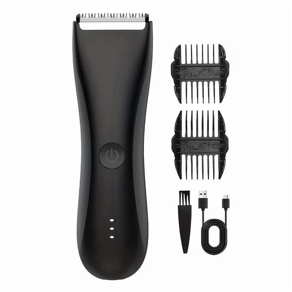 Men's USB Rechargeable Body Hair Trimmer - Portable Grooming Tool for Beard, Armpit & Intimate Areas