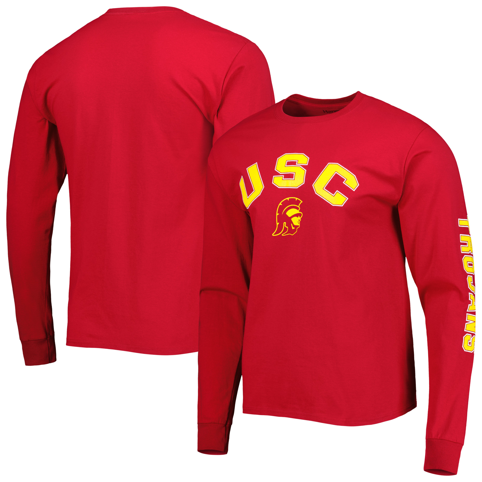 Men's USC Trojans Cardinal Team Wordmark Long Sleeve TShirt