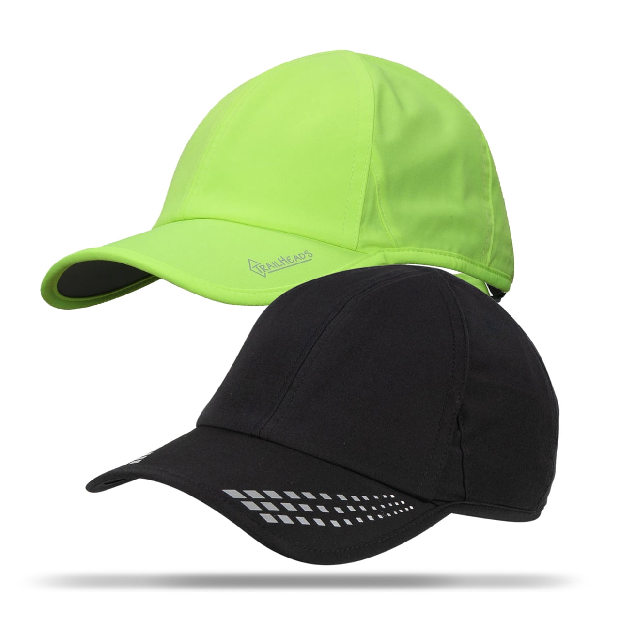 Men's UV Protection Running Hat - 2-Pack - black reflective & hi vis