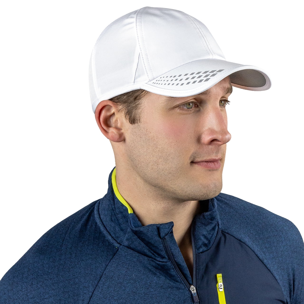 Men’s UV Protection Running Hat - white/reflective