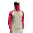 thumbnail image 1 of Men's UV Protection Sun Hoodie Color Block UPF 50+ Long Sleeve Fishing Shirt Lightweight Hiking Rash Guard, 1 of 4