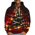 thumbnail image 1 of Men's Ugly Christmas Hoodie with Funny 3D Animal Print Fleece Lined Long Sleeve Pullover Sweatshirt with Pocket Novelty Holiday Pullover Top, 1 of 2