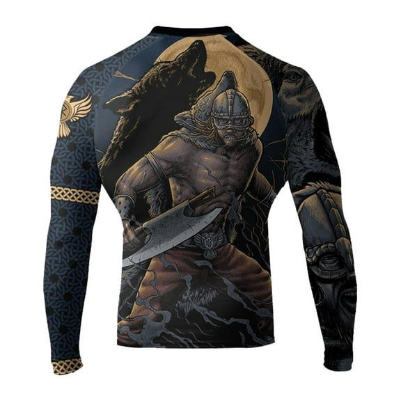 Men's Ulfhedinn MMA BJJ Rash Guard Black Large