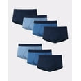 thumbnail image 1 of Hanes Ultimate Men's Brief Underwear 7-Pack Full-Rise, Moisture-Wicking Cotton Blue Assorted/White, 1 of 7