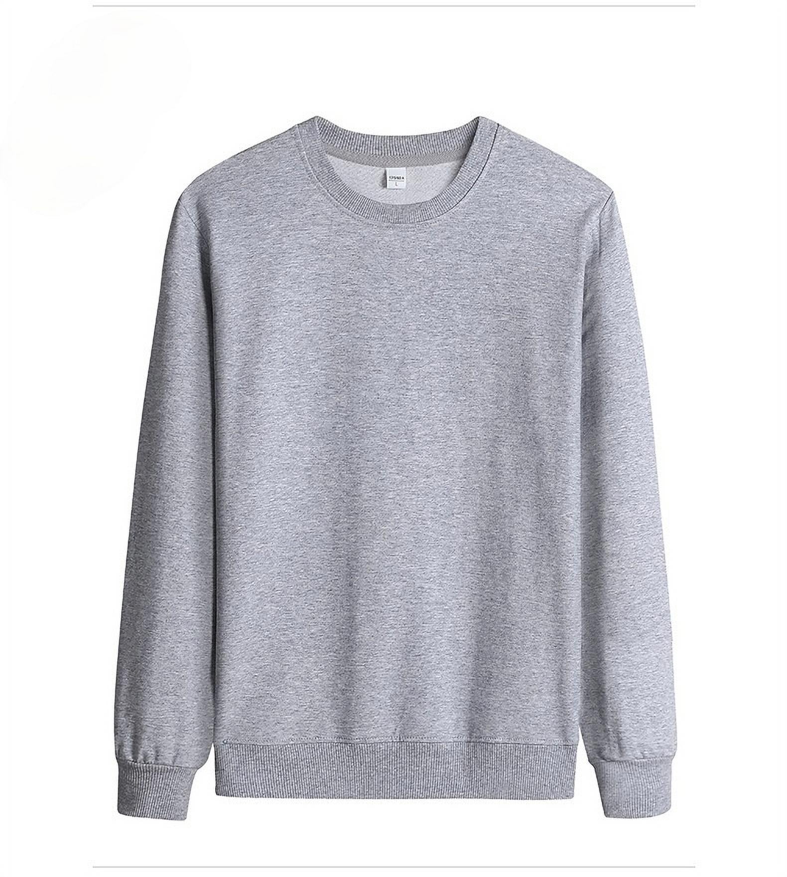 Plain Crewn Neck Sweatshirt, Light Grey