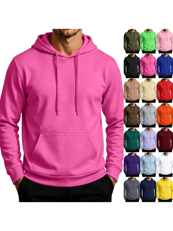 Men's Ultimate Sweatshirt, Heavyweight Fleece Hoodie, Cotton Sweatshirt for Men Hot Pink L