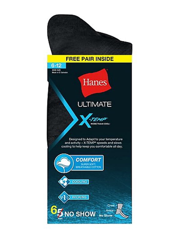 Ultimate X-Temp Men's No Show Socks 6-Pack (Includes 1 Free Bonus Pair)