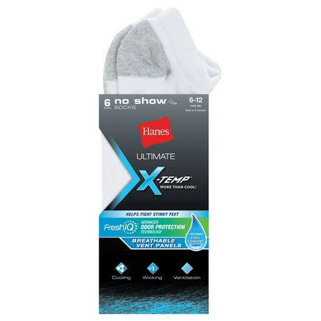 Men's Ultimate X-Temp No Show Socks, 6 Pack