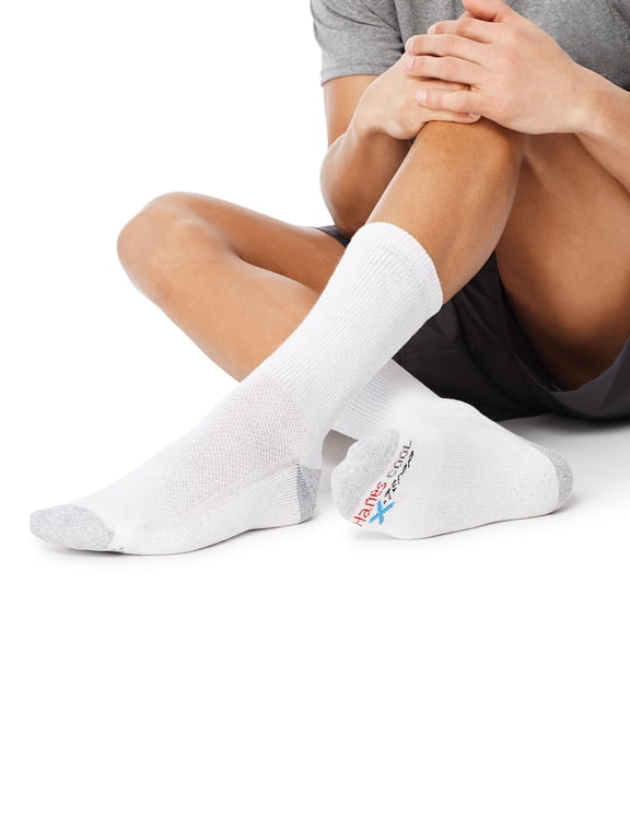 Men's Ultimate X-Temp White Crew Socks 5 + 1 Bonus Pack