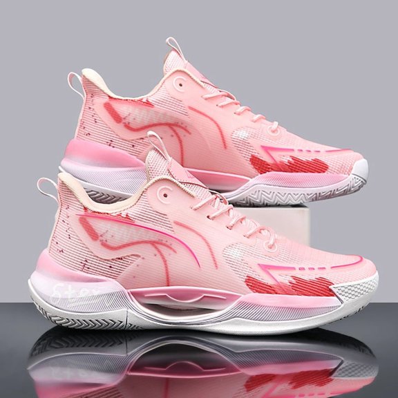 Men’s Ultra-Light Glow-in-the-Dark Basketball Shoes, Breathable Low-Top Athletic Sneakers with Cushioned Support for Basketball, Training, Gym and Everyday Streetwear Comfort