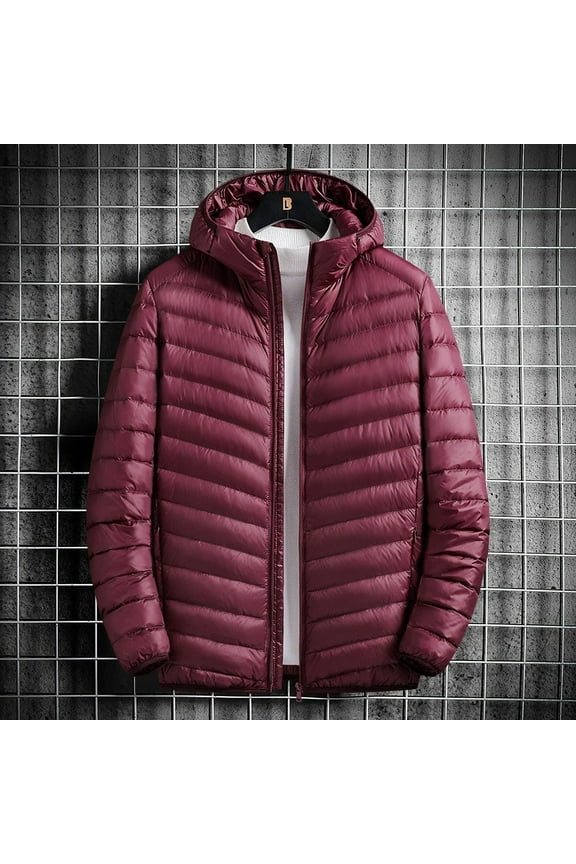 Men's Ultra-Light Down Packable Jacket | Layering | Zippered Pockets | Water Repellent | Solid Color Zippered Pockets Fashionable Standing Collar Lightweight Business Down Jacket