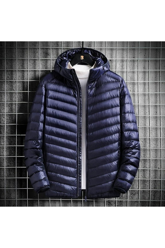 Men's Ultra-Light Down Packable Jacket | Layering | Zippered Pockets | Water Repellent | Solid Color Zippered Pockets Fashionable Standing Collar Lightweight Business Down Jacket