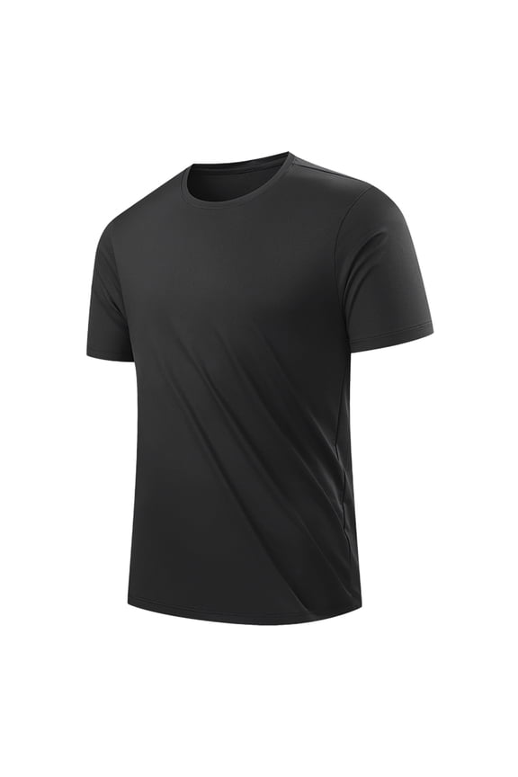 Men's Ultra-Soft Bamboo Viscose T-Shirt, Lightweight Quick Dry Cooling Cotton Blend Casual Tee Big and Tall Size L-5XL Black