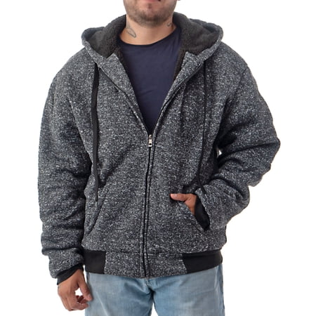 Men's Ultra Soft Sherpa Lined Hoodie - Full Zip Fleece Lining Winter Sweatshirts M-5XL