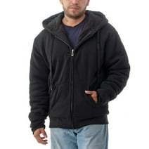 Men's Ultra Soft Sherpa Lined Hoodie - Full Zip Fleece Lining Winter Sweatshirts M-5XL