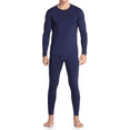 thumbnail image 1 of Men’s Ultra-Soft Tagless Fleece Lined Thermal Top & Bottom Underwear Set, Navy Blue, Medium, 1 of 3