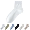 thumbnail image 1 of Men's Ultra Thin Breathable Mesh Ankle Socks, Summer Crew Socks,Non-Slip Moisture Wicking for Business & Casual Wear,White, 1 of 5