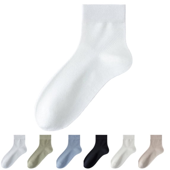 Men's Ultra Thin Breathable Mesh Ankle Socks, Summer Crew Socks,Non-Slip Moisture Wicking for Business & Casual Wear,White